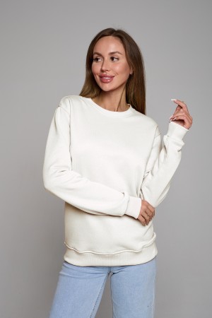 Женский молочный свитшот спортивный классический без начеса петельный 320гр/м2