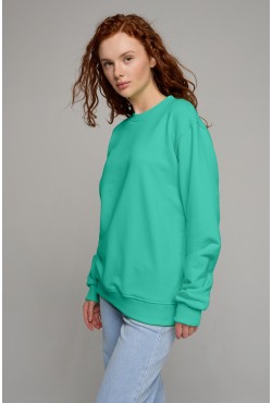 Женский мятный свитшот спортивный классический без начеса петельный 320гр/м2 Женский мятный свитшот спортивный классический без начеса петельный 320гр/м2