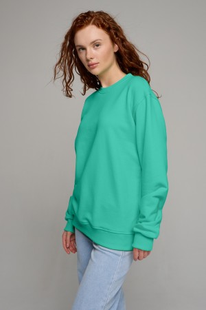 Женский мятный свитшот спортивный классический без начеса петельный 320гр/м2