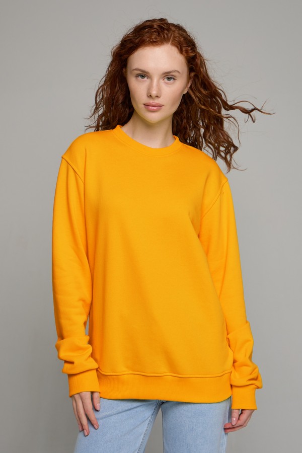  Mustard classic sweatshirt woman dg XS-38-40-Woman-(Женский)    Женский горчичный свитшот спортивный классический без начеса петельный 320гр/м2 
