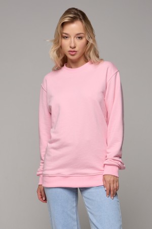 Женский нежно розовый свитшот спортивный классический без начеса петельный 320гр/м2