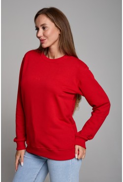 Женский свитшот спортивный красный деми-сезонный без начеса петельный 320гр/м2 Женский свитшот спортивный красный деми-сезонный без начеса петельный 320гр/м2