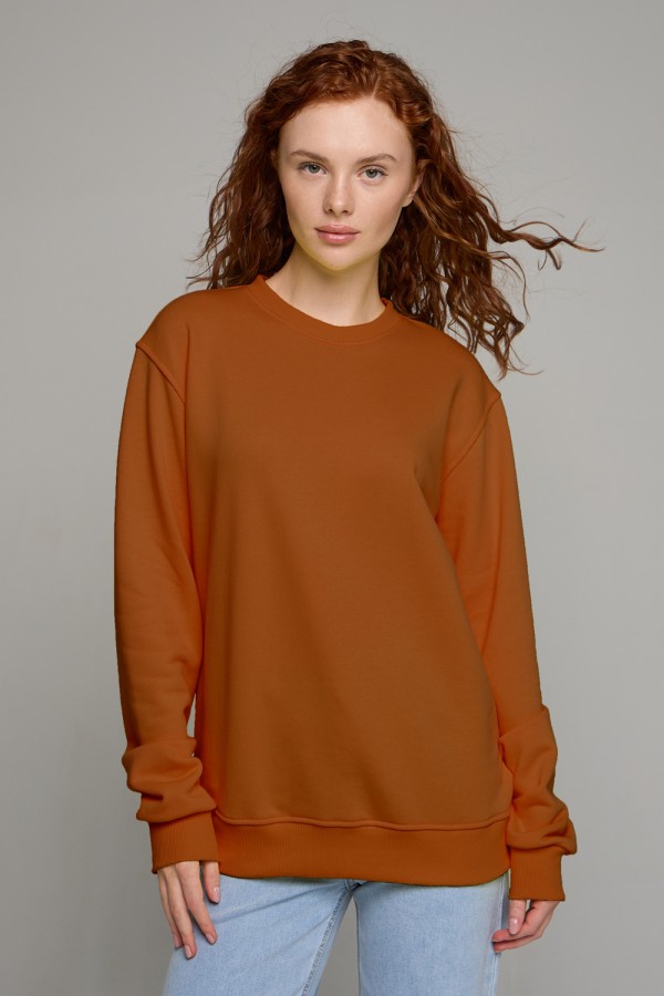  Terracotta classic sweatshirt woman dg XS-38-40-Woman-(Женский)    Женский терракотовый свитшот спортивный классический без начеса петельный 320гр/м2 