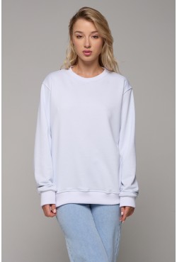 Женский белый свитшот спортивный классический без начеса петельный 320гр/м2 Женский белый свитшот спортивный классический без начеса петельный 320гр/м2
