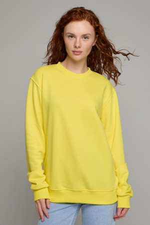 Женский желтый свитшот спортивный классический без начеса петельный 320гр/м2
