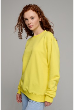Женский желтый свитшот спортивный классический без начеса петельный 320гр/м2 Женский желтый свитшот спортивный классический без начеса петельный 320гр/м2