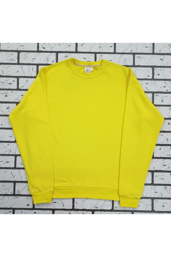 Мужской желтый свитшот классический без начеса петельный 320гр/м2   Магазин Толстовок Свитшоты классические петельные мужские 320 гр/м 