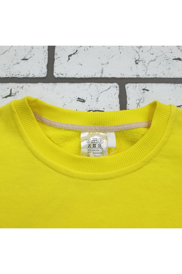 Мужской желтый свитшот классический без начеса петельный 320гр/м2   Магазин Толстовок Свитшоты классические петельные мужские 320 гр/м 