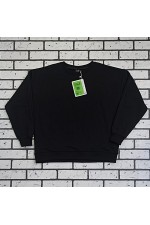 Свитшот оверсайз черный без начеса петельный   Магазин Толстовок Свитшот оверсайз петельный UNISEX
