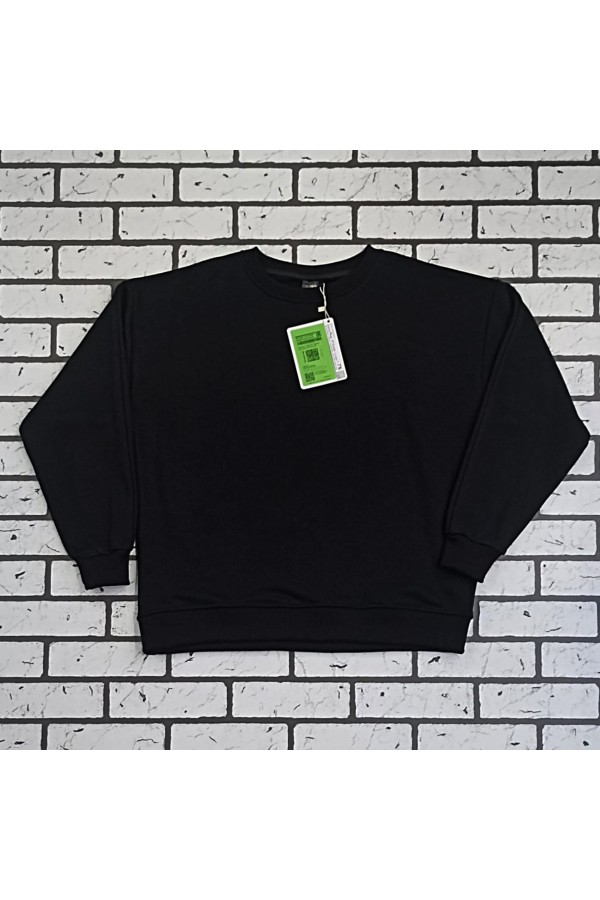 Свитшот оверсайз черный без начеса петельный   Магазин Толстовок Свитшот оверсайз петельный UNISEX