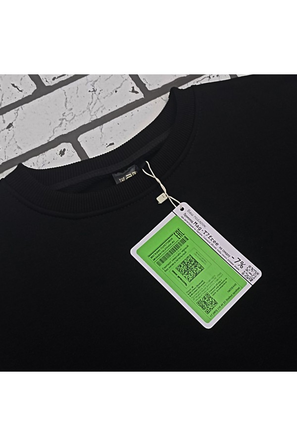 Свитшот оверсайз черный без начеса петельный   Магазин Толстовок Свитшот оверсайз петельный UNISEX