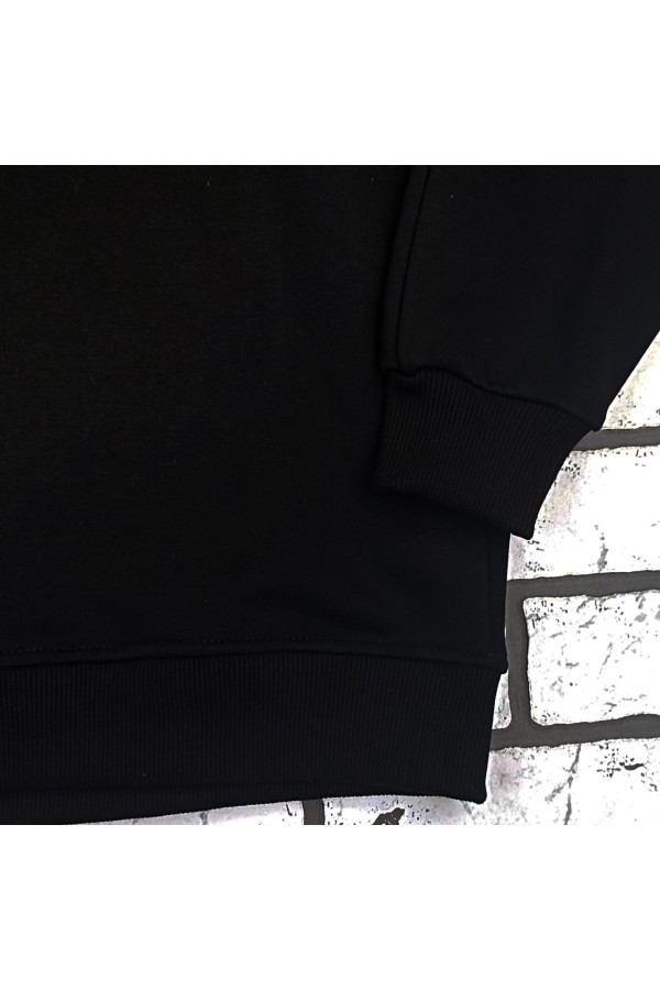 Свитшот оверсайз черный без начеса петельный   Магазин Толстовок Свитшот оверсайз петельный UNISEX