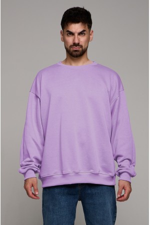 Свитшот оверсайз мужской плотный без начеса лавандовый (сиреневый)
