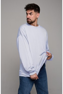 Свитшот оверсайз мужской плотный без начеса небесно-голубой