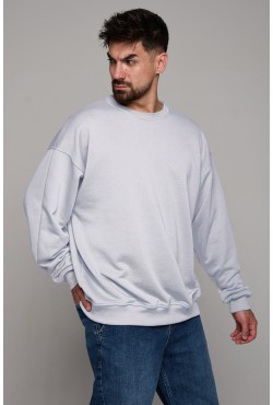 Свитшот оверсайз мужской плотный без начеса белый