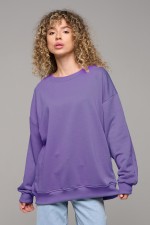 Свитшот оверсайз цвет черничный йогурт без начеса Bluberry sweatshirt oversize DG S-46-Unisex-(Женский) Свитшот оверсайз цвет черничный йогурт без начеса