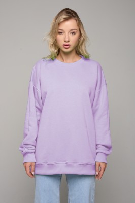 Стильные цвета - большой ассортименты Свитшоты Оверсайз Без начеса - заказать на производстве. Лавандовый свитшот оверсайз оптом