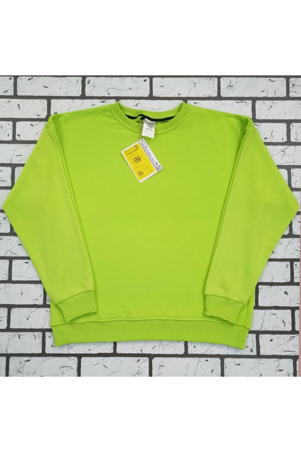 Свитшот оверсайз мужской плотный без начеса салатовый (лайм)   Магазин Толстовок Свитшот оверсайз петельный UNISEX