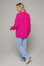 Свитшот оверсайз малиновый (фуксия) женский без начеса   Магазин Толстовок Свитшот оверсайз петельный UNISEX