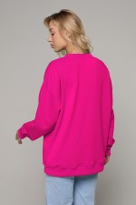 Свитшот оверсайз малиновый (фуксия) женский без начеса   Магазин Толстовок Свитшот оверсайз петельный UNISEX