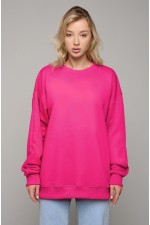  Fuchsia sweatshirt oversize DG woman XS-44-Unisex-(Женский)    Свитшот оверсайз малиновый (фуксия) женский без начеса 