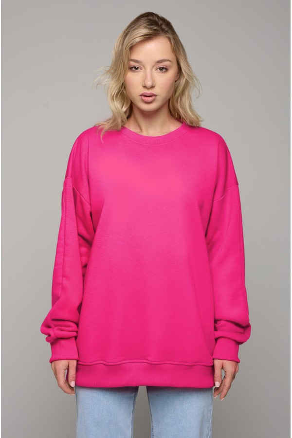  Fuchsia sweatshirt oversize DG woman XS-44-Unisex-(Женский)    Свитшот оверсайз малиновый (фуксия) женский без начеса 