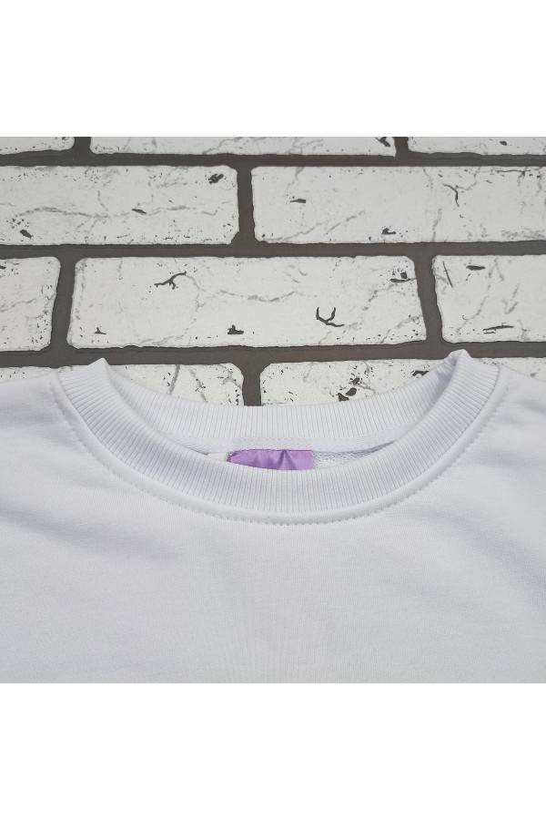 Свитшот оверсайз мужской плотный без начеса белый   Магазин Толстовок Свитшот оверсайз петельный UNISEX