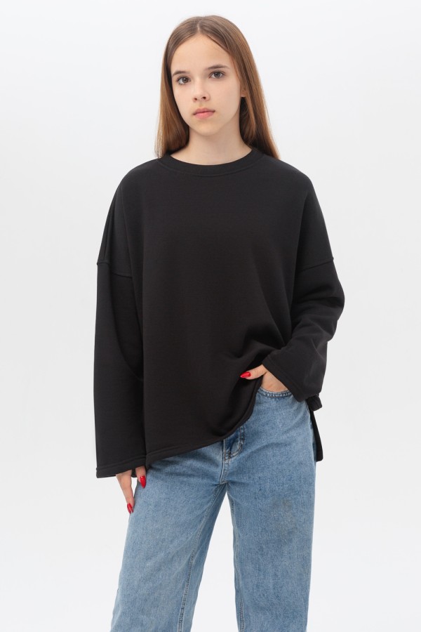  Teenage Sweatshirt PALAZZO Oversized Diagonal Color Sage XL-44-46-Teenage-(Подростковый)    Подростковый свитшот PALAZZO оверсайз диагональ цвет: Черный 