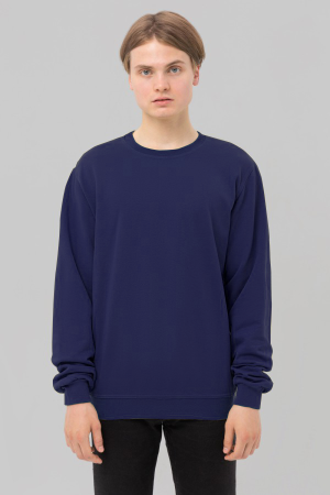 Свитшот темно-синий промо с начесом из футера 2-х нитка 240 гр/м мужской