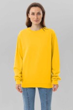  Sweatshirt yellow promo woman XS-44-Unisex-(Женский)    Свитшот желтый промо с начесом из футера 2-х нитка 240 гр/м женский 
