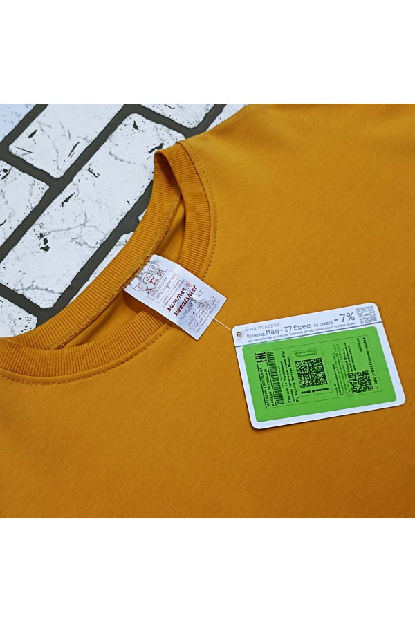 Cвитшот со спущенным плечом горчичный серия Sky-Fly в стиле Летучая Мышь   Магазин Толстовок FlySky - Cвитшоты на лето в стиле летучая мышь