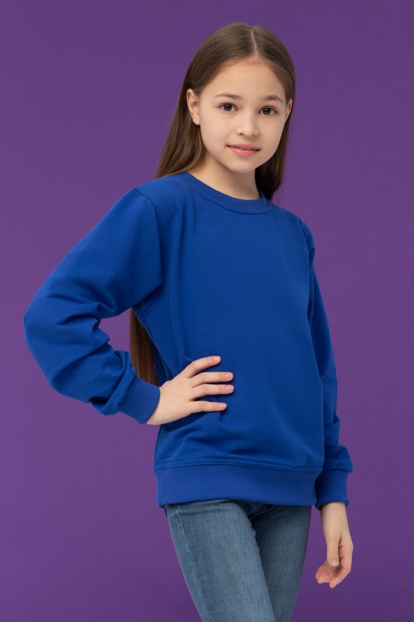  1865 Roual blue Sweatshirt summer Kids 4XS-34-Kids    Детский синий-василек свитшот летний 240гр/м2 