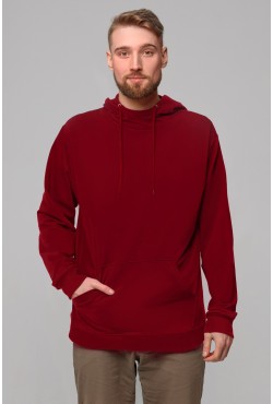 Худи тонкая мужская летняя бордовая