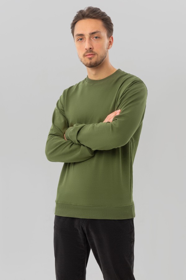  Man khaki sweatshirt summer M-48-Unisex-(Мужской)    Мужской свитшот летний хаки  220гр/м2 