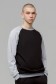  MAN Sweatshirt reglan gray-black thin fabric 220gr/m 5XL-60-Unisex-(Мужской)    Мужской лонгслив черный с серым рукавом-реглан летний 