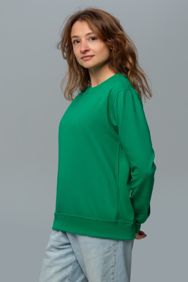 Тонкий женский зеленый свитшот летний 240гр/м2   Магазин Толстовок Свитшоты летние тонкие 240 гр/м однотонные 