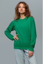 Тонкий женский зеленый свитшот летний 240гр/м2