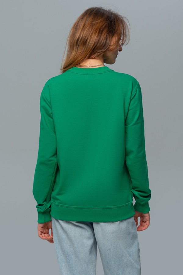 Тонкий женский зеленый свитшот летний 240гр/м2   Магазин Толстовок Свитшоты летние тонкие 240 гр/м однотонные 