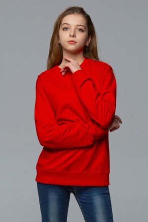 Тонкий женский красный свитшот летний 240гр/м2