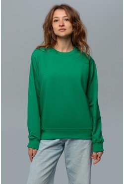 Тонкий женский зеленый свитшот летний 240гр/м2