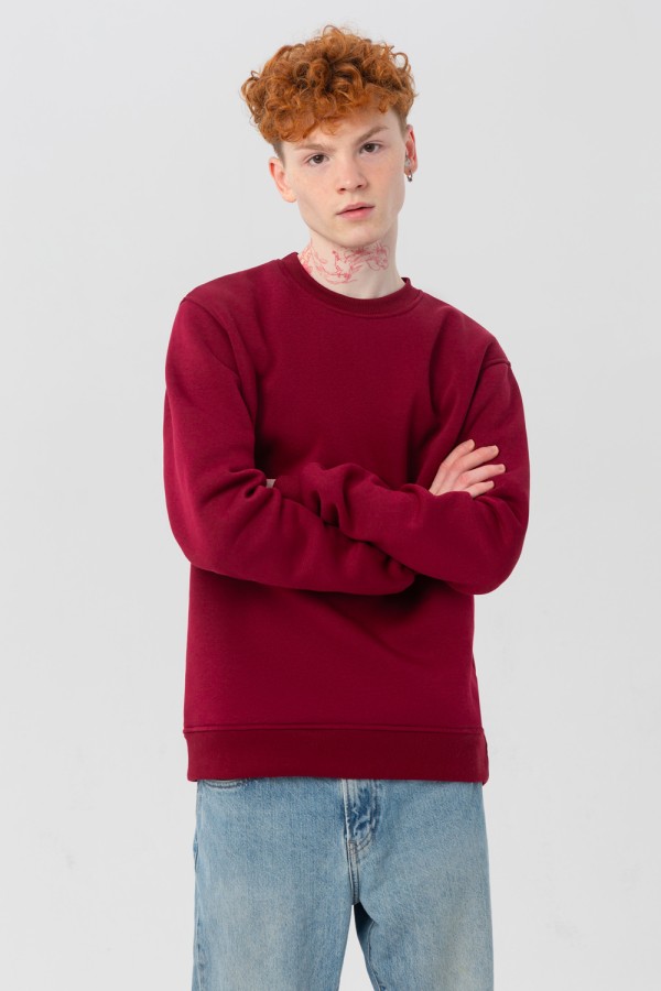  Sweatshirt Bordo Man 5XL-60-Unisex-(Мужской)    Мужской бордовый свитшот утепленный с начесом 