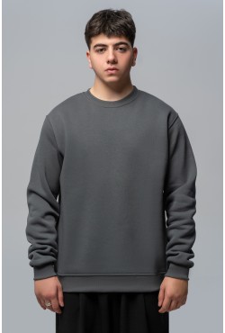 Мужской свитшот графитовый утепленный с начесом