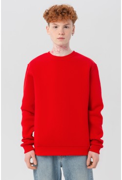 Мужской красный свитшот с начесом утепленный 340гр/м2 ПРЕМИУМ