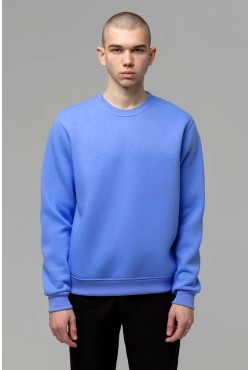 Мужской голубой свитшот с начесом утепленный