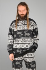  Sweatshirt oversize deer man winter XS-44-Unisex-(Мужской)    Свитшот с оленями оверсайз мужской 