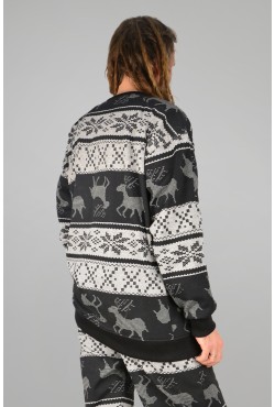 Свитшот с оленями оверсайз мужской