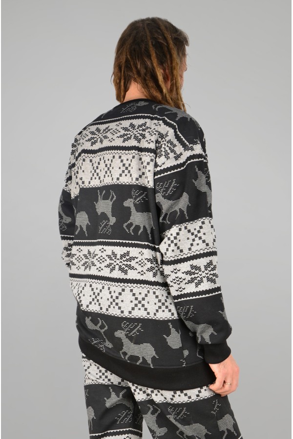 Свитшот с оленями оверсайз мужской   Магазин Толстовок Мужские Оверсайз свитшоты теплые с начесом 