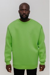 Свитшот оверсайз мужской зеленый васаби