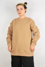  Beige Sweatshirt Woman classic winter XS-38-40-Woman-(Женский)    Женский бежевый свитшот с начесом утепленный 