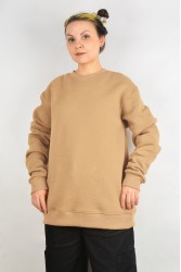 Женский бежевый свитшот с начесом утепленный